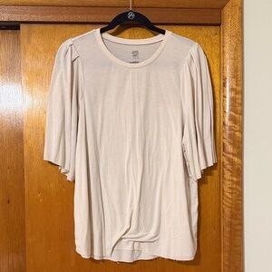 Elegant Cream Short Sleeve Women's Top